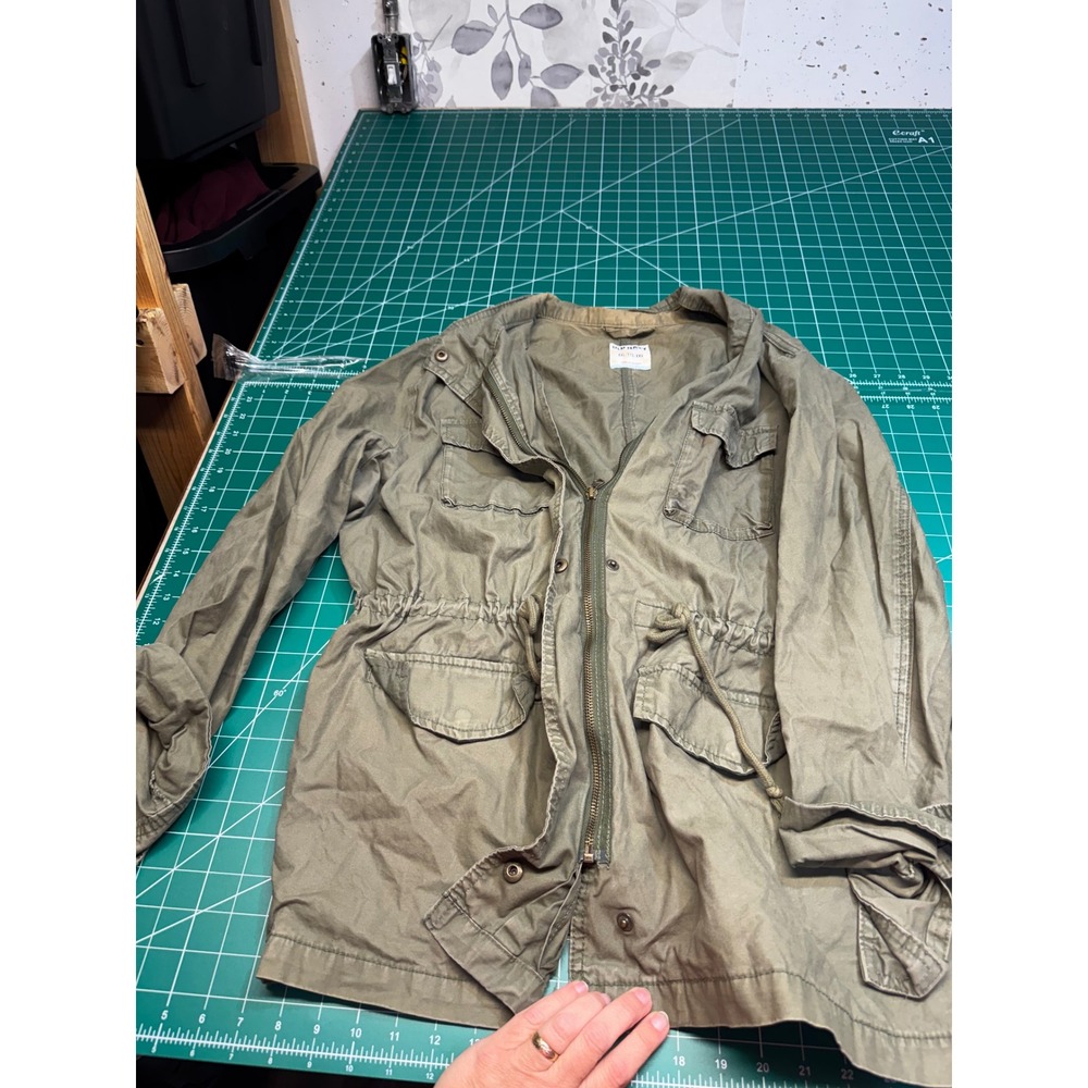 Old Navy Womens XXL Olive Green Utility Field Jacket Cotton Canvas Full Zip